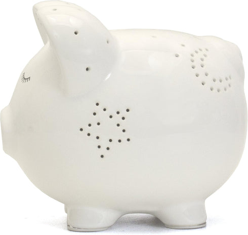 Child To Cherish Hand-Painted White Night Light Piggy Bank
