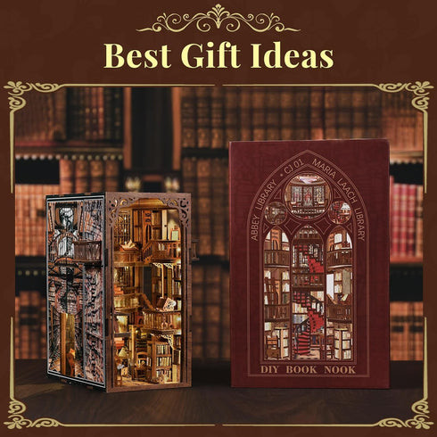 MiniCity Book Nook Kit, DIY Miniature House Dollhouse Kit for Adults and Teens, Booknook Tiny House Bookshelf Decor