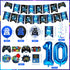 Video Game 10th Birthday Party Decorations, Blue and Black Level Up 10 Balloons Kit for Boys Girls 10 Years Old