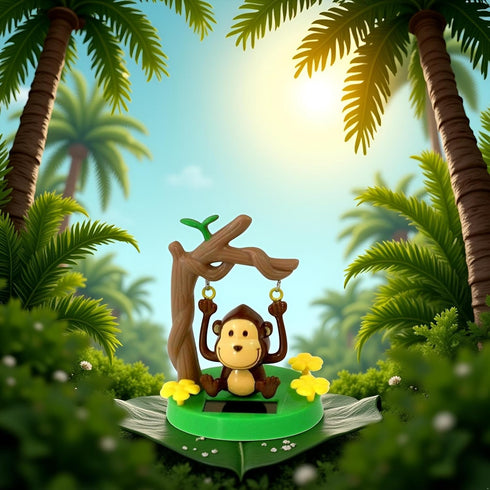 Tustao Cute Solar Powered Dancing Monkey Toys - Kawaii Solar Monkey Swinging Animated Bobble Dancer Solar Powered Car
