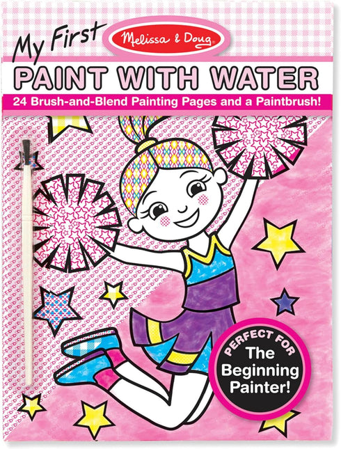 Melissa & Doug My First Paint With Water Art Pad, Cheerleaders, Flowers, Fairies, 24 Pages