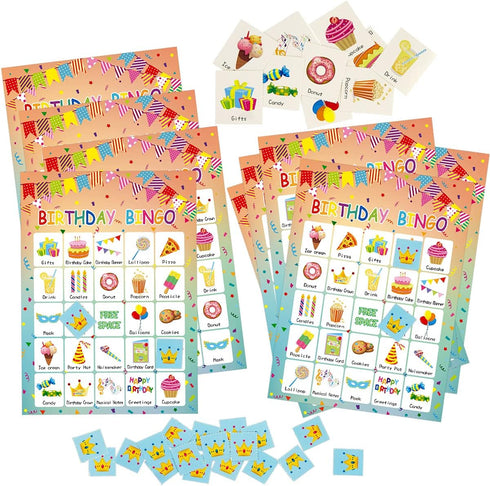 Fancy Land Birthday Bingo Game for Kids, 24 Players, Birthday Party Supplies