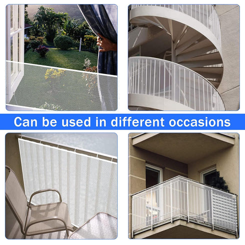 JIFTOK Baby Gate for Stairs, 10ft L x 2.66ft H, Mesh Netting Safety Net for Kids, Pets, Indoor & Outdoor (White)
