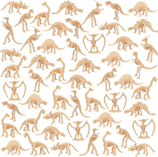 VICROIC 60 PCS Dinosaur Fossil Skeletons, Assorted Dinosaur Skeleton Toys Figures for Science