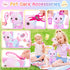 NINAOR Plush Interactive Cat Toys for Kids with Tote Bags, Stuffed Robot Pet Kitten with Leash Walking Meow Pretend