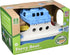 Green Toys Blue/White Ferry Boat, Kids Bath Toy Floating Vehicle, Pretend Play, Motor Skills, No BPA, Dishwasher Safe