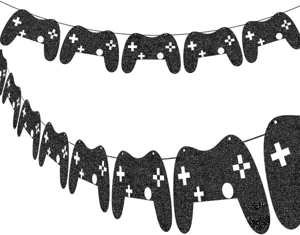 2 Pieces Video Game Controller Banner - Game Controller Birthday Party Supplies for Game Themed Birthday Decorations