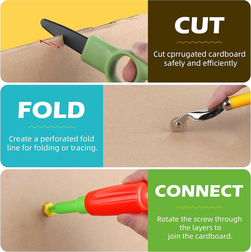 355 5-12 ColoPlay Cardboard Tools for Kids, Cardboard Cutter for Kids, Tools for STEM Educational, Gifts for Boys