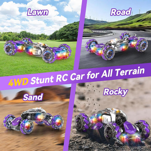 5-7 6-12 8 9 10 11 2.4Ghz 360 Nicella Gesture Sensing RC Stunt Car, Remote Control Cars Transformer Toys for Age Yr