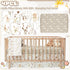 Hahafelt 4 Set Set Pieces Crib Bedding for Girls and Boys, Soft Baby Bedding Including Crib Skirt, Comforter, Sheet