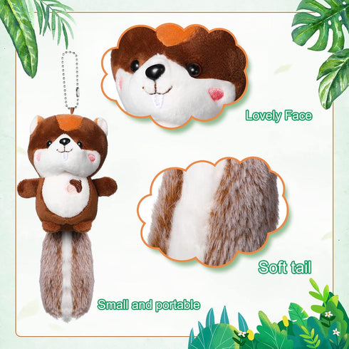 6 Pieces Jungle Animal Plush Toys Set, Forest Stuffed Animals, Panda, Raccoon, Sloth, Squirrel, Fox, Hedgehog