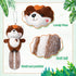 6 Pieces Jungle Animal Plush Toys Set, Forest Stuffed Animals, Panda, Raccoon, Sloth, Squirrel, Fox, Hedgehog