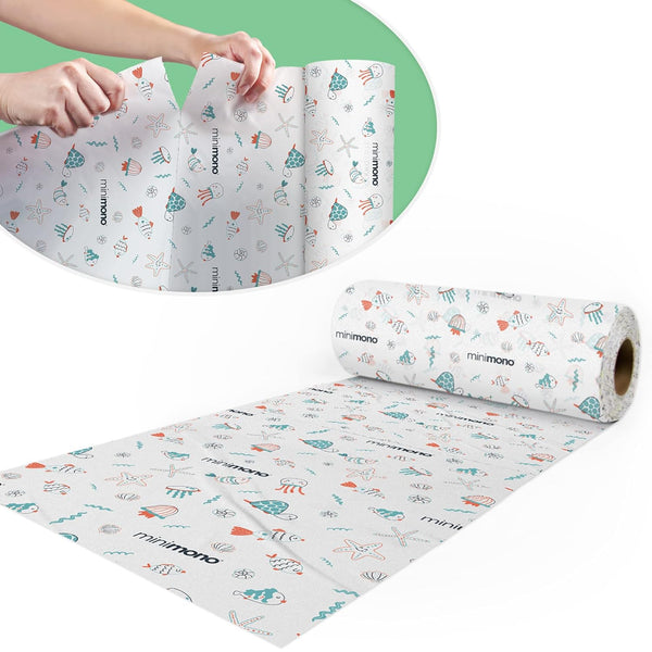 Minimono Baby Splat Mat for Under High Chair - 10 Pcs Disposable