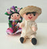 ALKIMIA INC Mexican Handmade Traditional Rag Couple Dolls, 7 inches - Pink & White