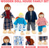Set 4 26 4 3+ Kizfarm Wooden Dollhouse Furniture with Family Dolls, Pcs Pretend Play Dollhouse Accessories for Rooms
