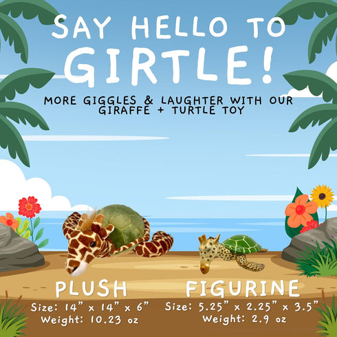 Randimals Plush Toy Mix - Giraffe & Turtle Hybrid Stuffed Animals for Boys & Girls - Soft & Huggable Unique Plushies