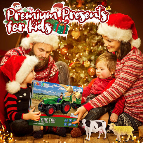 Set 2 3 4 5 6 7 8 FRUSE Remote Control Tractor Toy,RC Tractor & Truck and Trailer,Truck Toys with Rechargeable