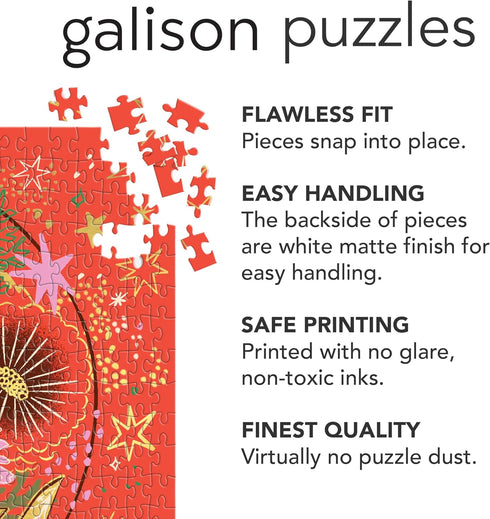 Galison 500 Piece Foil Jigsaw Puzzle - Crystal Flower Ball - Beautiful Artwork of Blooms