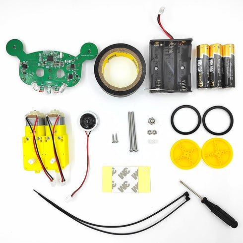 Line Following Robot Kit Smart Robot Assembly Project Kit Obstacle Avoidance Robot with Music DIY Kit Educational Robot Toy, Medium