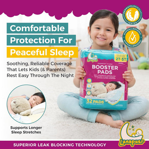 5 96 (3 Packs) Diaper Booster Pads Overnight, Stop Leaks Nighttime, Overnight Diaper Liners for Baby, Toddler, Boys
