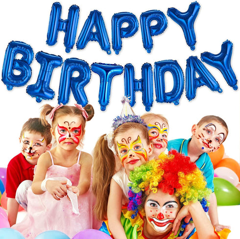 Happy Birthday Balloon Banner, 16 Inch 3D Letter Aluminum Foil Inflatable Kit for Party Decor