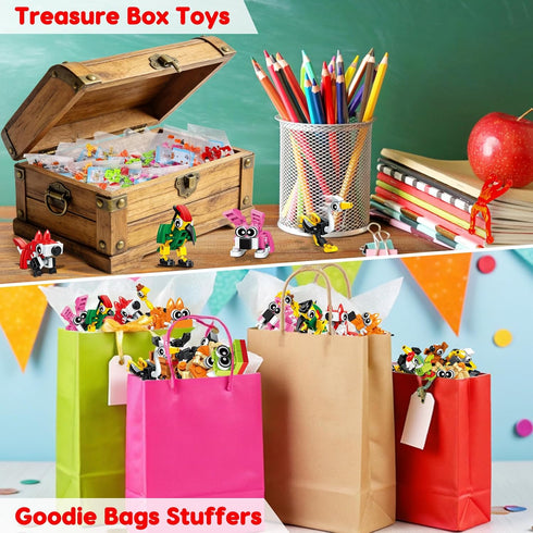 20PCS 4-8 8-12 Mini Animal Building Blocks Party Favors for Kids Birthday Goodie Bag Stuffers Classroom Treasure Box