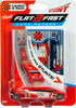 2 FLAT FAST Original Stunt Card Racer Flat Car Racer and Pocket Size Racecar Launcher with Built-in Button for Stunt