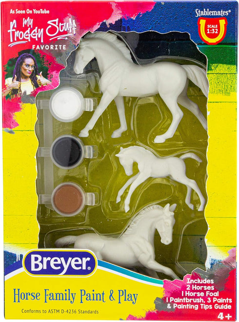 Breyer Horses Stablemates Horse Family Paint Set, 3 Horse Set, 1:32 Scale Model Toy #4239, White