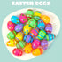 3.15Inch Favor-18 JOYIN Printed Plastic Eggs Colorful, Fillable Empty Eggs Bulks for Easter Hunt Event, Party pcs