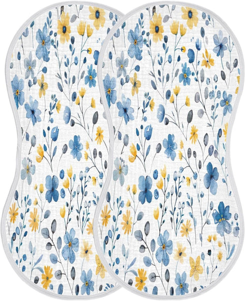 YETTASBIN Wildflower Muslin Baby Burp Cloth, Super Soft Absorbent Cotton Burp Rag Baby Bibs Feeding Cloth for Newborn