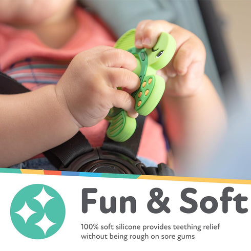 Nuby Teethe N' Pop Sensory Play Teether, Baby Teething Toy for 3+ Months, Turtle