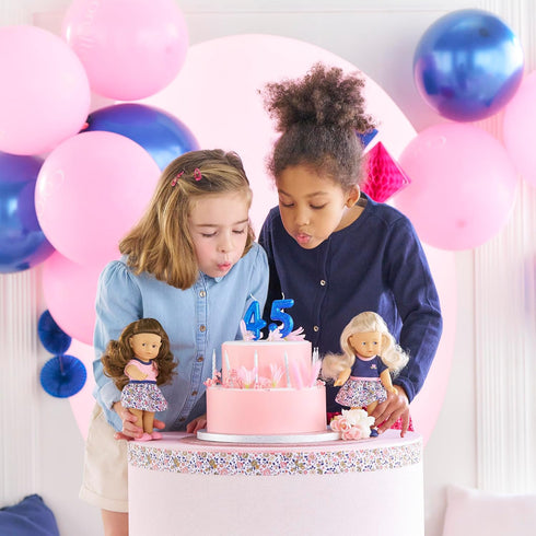 Corolle Mini Corolline Rosy 8" Doll - Anniversary Edition with Special Floral Dress, Blond Hair & Blue Eyes, for Ages 3+