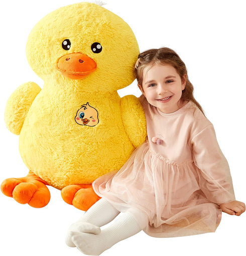 IKASA Large Duck Stuffed Animals, 19" Cute Jumbo Fluffy Plush Toy, Gifts for Kids (Yellow)