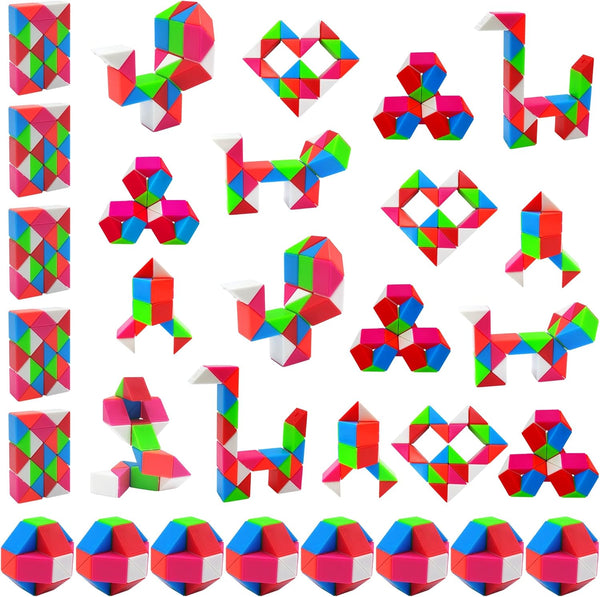 Aubrogo Party Favors -30Pcs Fidgets Snake Cube Puzzles Toy for Goodie Bags, Boys