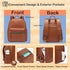 Backpack Leather Diaper Bag for Women with Multiple Pockets,Laptop Compartment and Changing Pad.