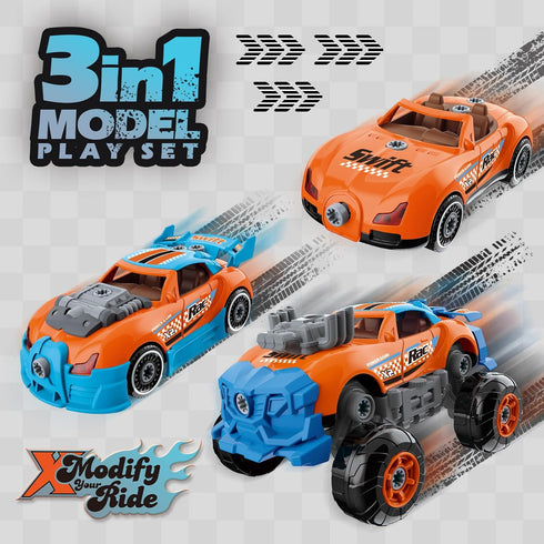 Pup Go 3-in-1 3 4 5 6 7, 43 Take Apart Car for Boys Ages Building Toys with Electric Drill, Pcs Construction Toy Truck