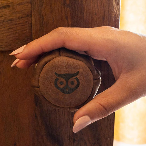 Hide & Drink Stylish Door Knob & Car Gear Cover - Safety Multi-Purpose Full Grain Leather, Bourbon Brown