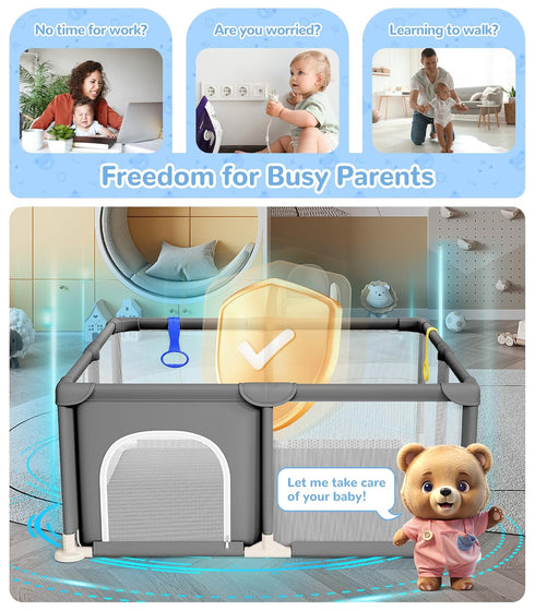 47"x47" Setup, Dripex Baby Playpen, Small Playpen for Babies, Enhanced Safety Baby Play Yard for Indoor & Outdoor