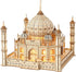 3D Wooden Puzzle for Adults, Taj Mahal Wood Model with LED Light, Self-Assembly Mechanical Building Kit