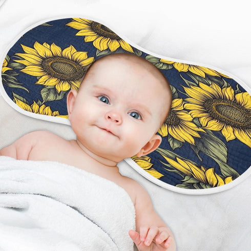 YETTASBIN Sunflowers Muslin Baby Burp Cloth, Super Soft Absorbent Cotton Burp Rag Baby Bibs Feeding Cloth for Newborn