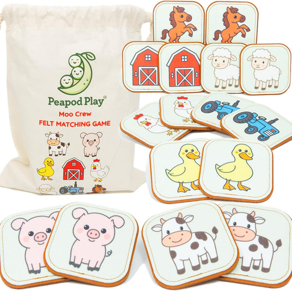 Felt Farm Matching Game for Toddlers Farm Animal Memory Game & Flash