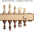 15" Set/Folding 3" /2 A&A Magnetic Wooden Chess Board / King Height German Knight Staunton Chess Pieces/Mahogany