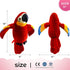 Houwsbaby 9'' Red Talking Parrot Plush Pal, Interactive Animated Bird for Kids, Birthday Christmas Gift for Boys Girls