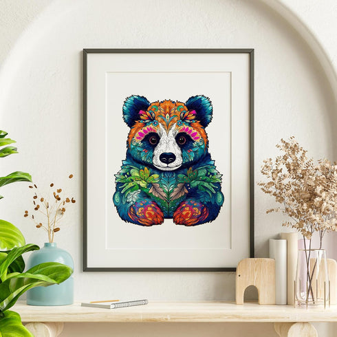 Wooden Jigsaw Puzzles for Adults, Unique Panda Shape Wood Cut Puzzles for Puzzle Lovers, Birthday Gifts for Family