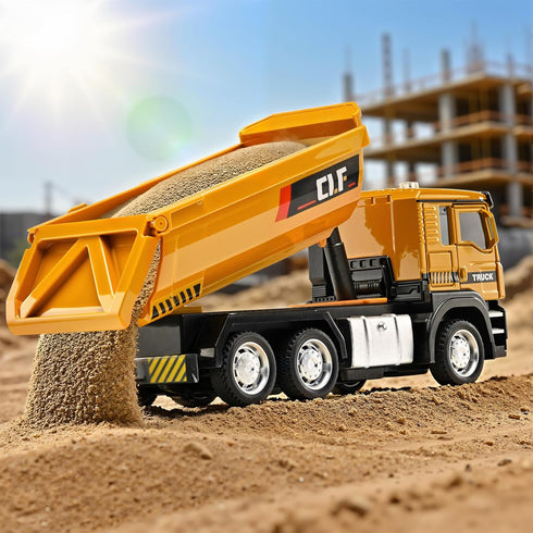 NOVAFUSION 3-5 3 Dump Truck Toys for Boys Year Old,Dump Truck Toy Metal Diecast Cab,Pull Back Toy Dump Trucks