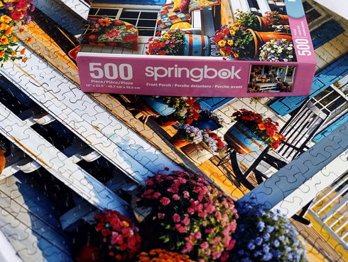 500 Springbok Front Porch Piece Jigsaw Puzzle for Adults - Colorful and Nostalgic Scene - Unique Cut Pieces - Made