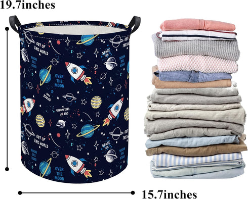 HIYAGON Kids Laundry Basket Baby Hamper for Nursery Boys Kids Hamper Cute Kids Toys Storage Bin Organizer Butterfly