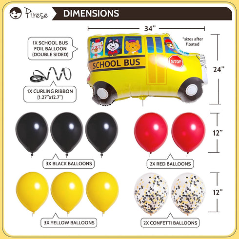 Wheels On The Bus Birthday Decorations, School Bus Party Decorations for School Bus Birthday Theme