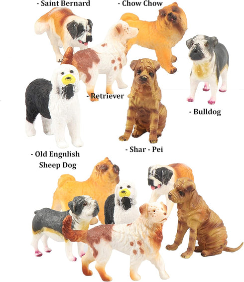 Liberty Imports 18 PCS Large Dog Figurines Playset, Realistic 4" Toy Pet Figures