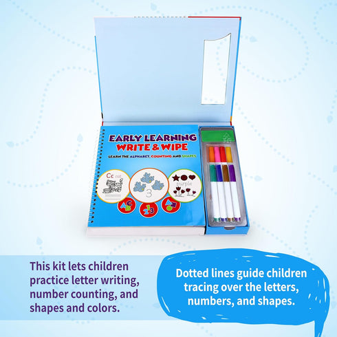 SpiceBox Preschool Learning Educational Toys, Dry Erase Activity Book for Kids, Fun Activities for Children